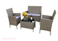 ODM d'OEM ensemble de meubles de jardin de rotin de 4 morceaux, Tableau de patio en osier et chaises